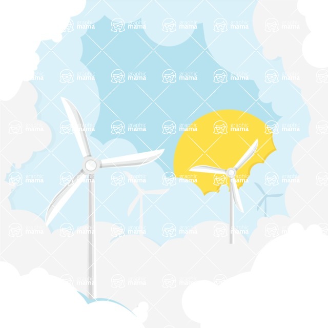 Nature Backgrounds, Patterns and Frames Themed Graphic Collection - Green Energy Vector Background